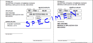 uplatnica -specimen